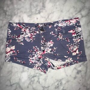 Vanilla Star Purple Floral Denim Shorts